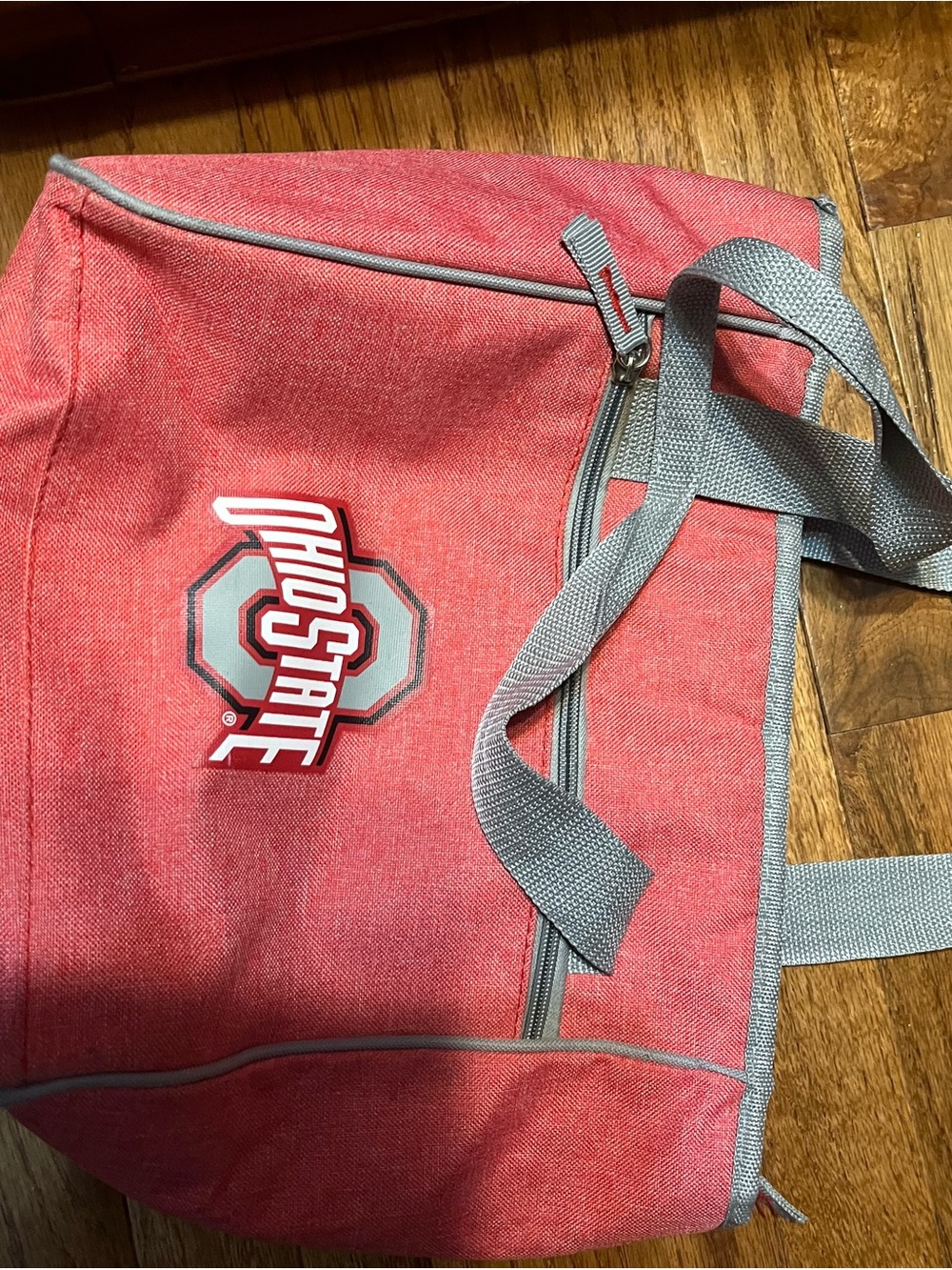Ohio state Red Canvas lunch Bag with Gray Trim
